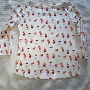 Charter‎ Club Women's 3/4-Sleeve 100% Supima Cotton Knit Top, Cocktails, Size PP